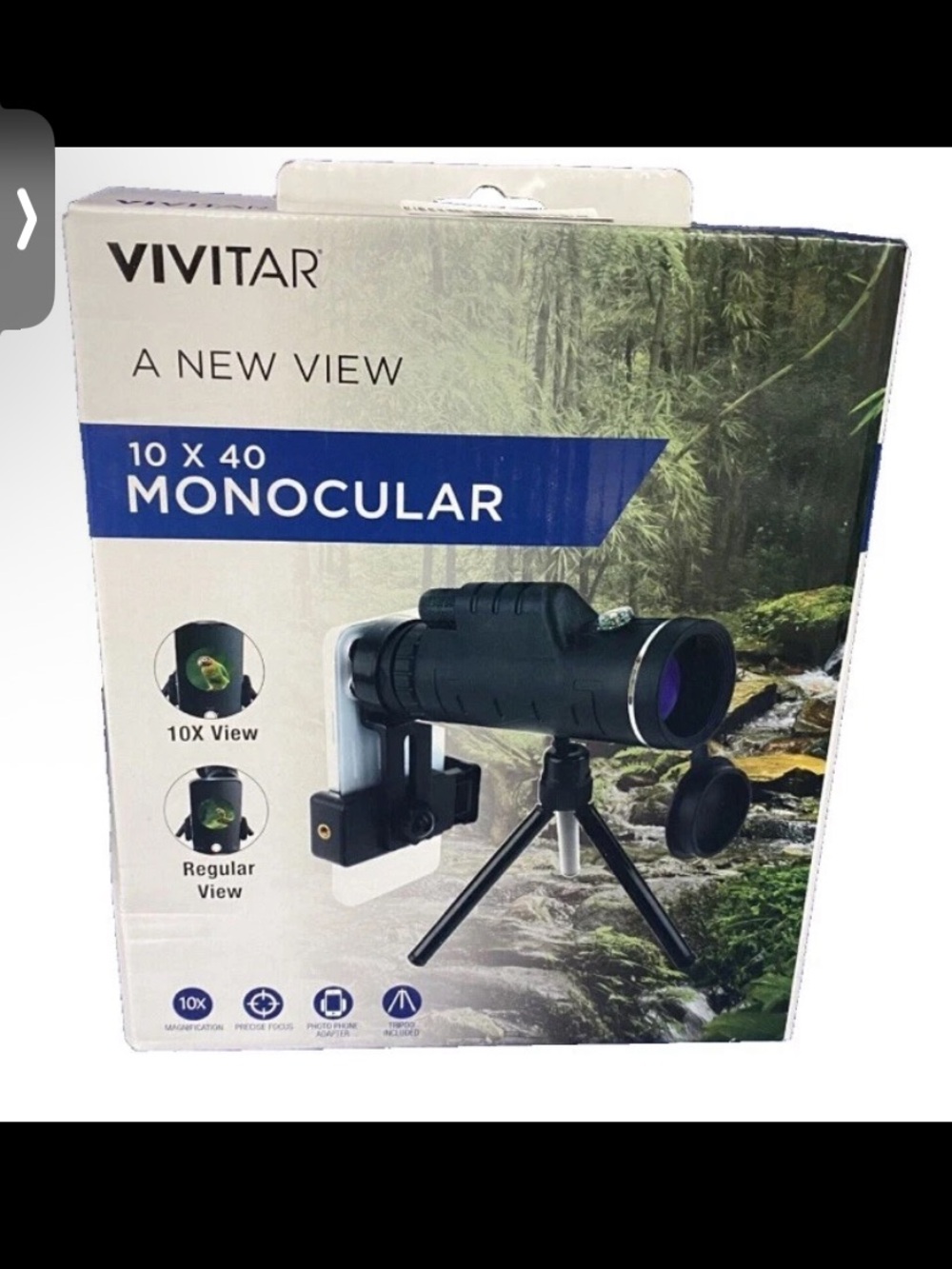 Vivitar 10x40 Monocular Telescope w/phone adapter-10X View-Precise Focus-NEW